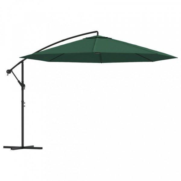 Zöld tartókarral ellátott napernyő 3,5 m