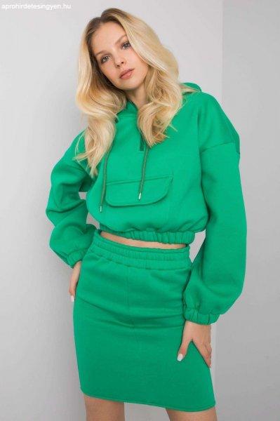 Crop-top pulóver és szoknya szett Emilie zöld
