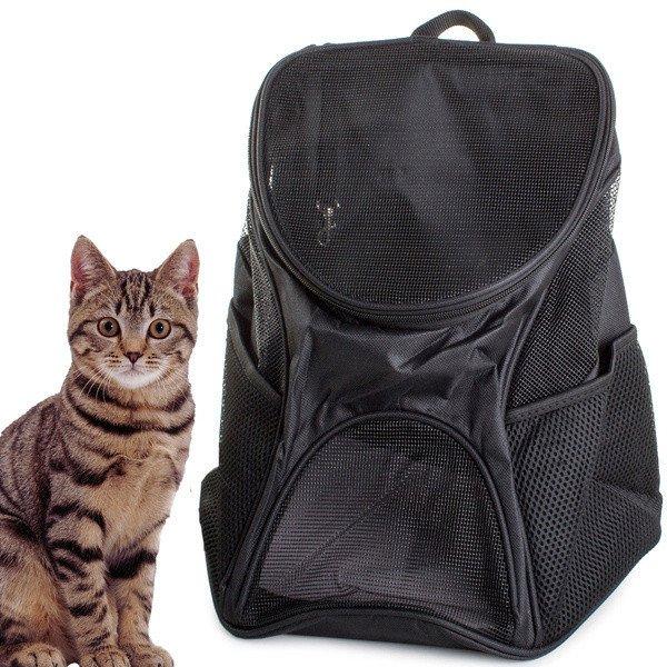 Macska hordozó hátizsák Fekete