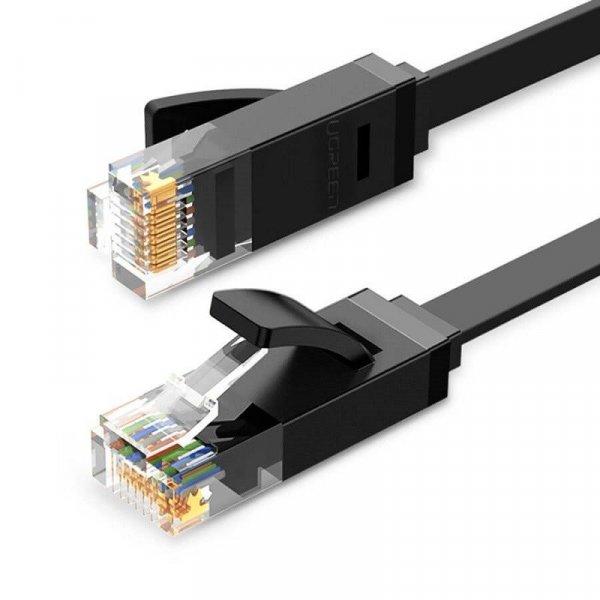 UGREEN Ethernet RJ45 lapos hálózati kábel, Cat.6, UTP, 12 m (fekete)