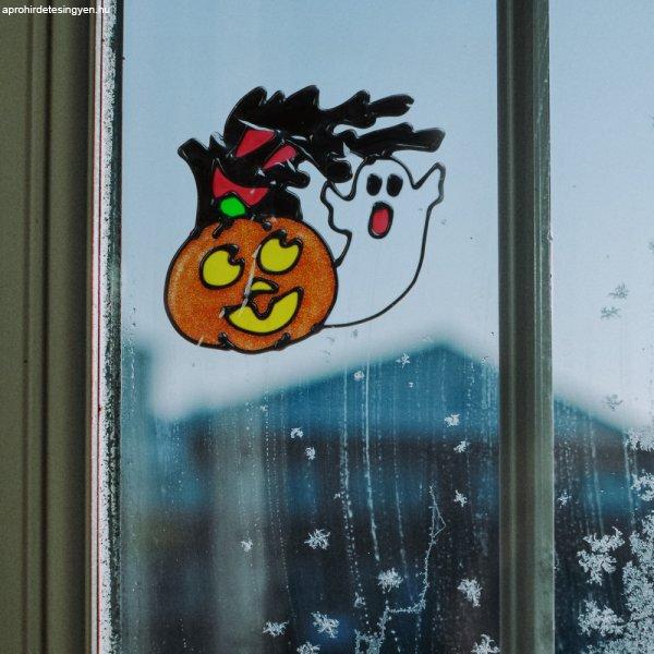 Halloween-i ablakdekor - tök és szellem (58107H)