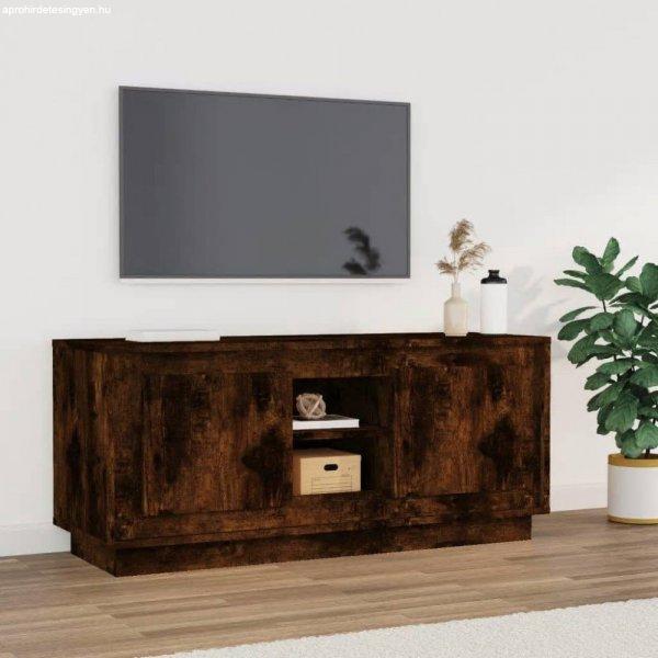 füstös tölgyszínű szerelt fa TV-szekrény 102 x 35 x 45 cm