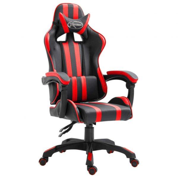 vidaXL műbőr Gamer szék lábtartóval #fekete-piros