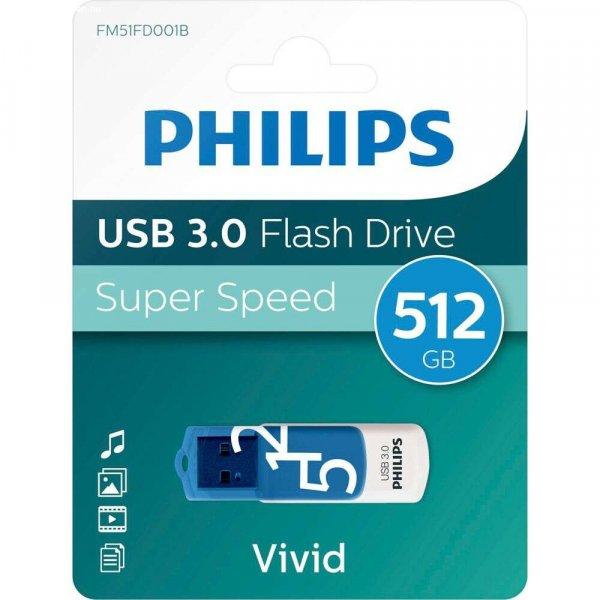 Philips FM51FD001B/00 Vivid Edition USB 3.0, 512 GB Kék-Fehér pendrive