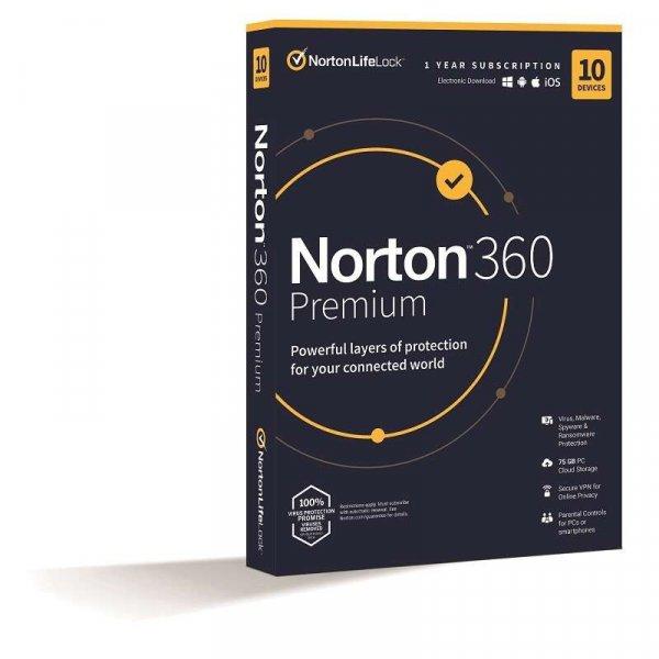 Norton 360 Premium HUN vírusirtó szoftver (10 PC / 1 év)