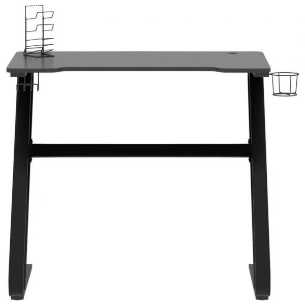 Fekete zz-lábú gamer asztal 90 x 60 x 75 cm