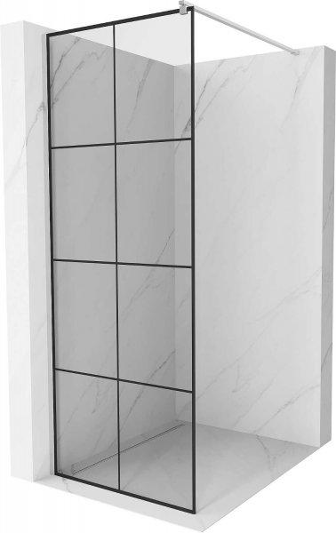 Mexen Kioto Walk-In Zuhanyfal 80 x 200 cm,  átlátszó üveg/ fekete    8 mm,
króm - 800-080-101-01-7 Walk-In Zuhanyfal
