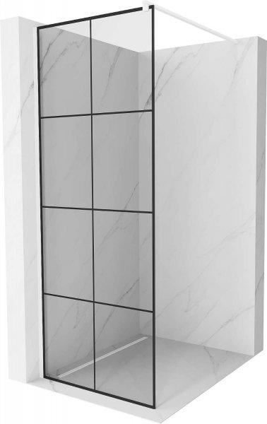 Mexen Kioto Walk-In Zuhanyfal 80 x 200 cm,  átlátszó üveg/ fekete    8 mm, 
fehér  - 800-080-101-20-7 Walk-In Zuhanyfal