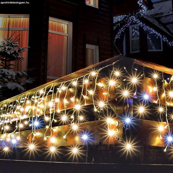 Home karácsonyi DLFJ 400F/WW jégcsap fényfüggöny, toldható, bővíthető
dlfj400f/ww, melegfehér, állófényű LED-ek között minden második
füzérben egy hidegfehér LED villog