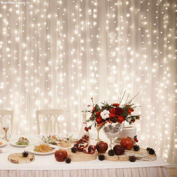 HOME karácsonyi fényfüggöny DLF 600WW, 600 LED-es sorolható fényfüggöny
DLF600/WW, melegfehér ünnepi, rendezvény, esküvői díszítés