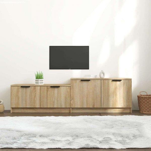 vidaXL sonoma-tölgyszínű szerelt fa fali TV-szekrény 158,5x36x45 cm