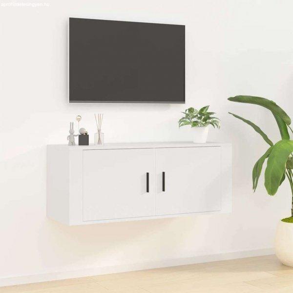 vidaXL magasfényű fehér fali TV-szekrény 100x34,5x40 cm