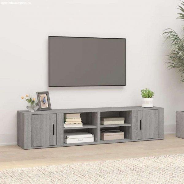 vidaXL 2 db szürke sonoma színű szerelt fa TV-szekrény 80x31,5x36 cm