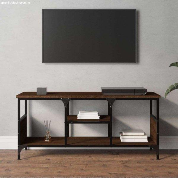 vidaXL barna tölgyszínű szerelt fa és vas TV-szekrény 100x35x45 cm