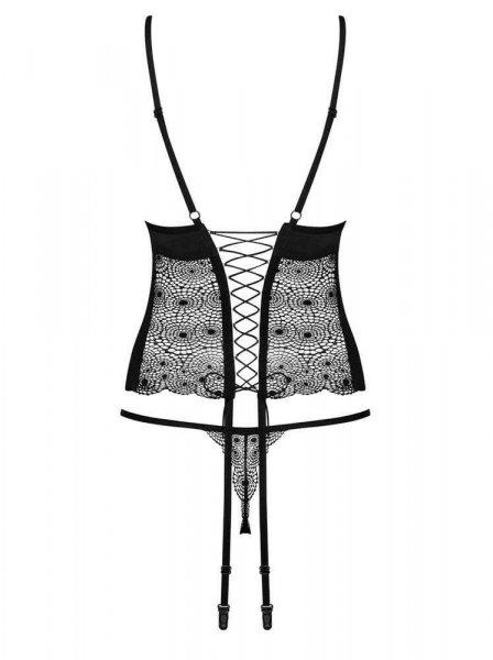 Sharlotte corset & thong black L/XL