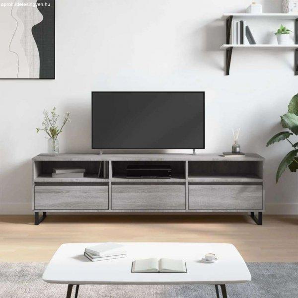 vidaXL szürke sonoma színű szerelt fa TV-szekrény 150x30x44,5 cm