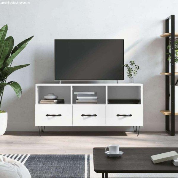 vidaXL fehér magasfényű szerelt fa TV-szekrény 102x36x50 cm