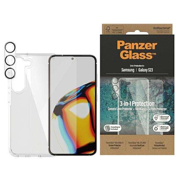PanzerGlass csomag 3 az 1-ben Samsung Galaxy S23 S911 Hardcase +
Képernyővédő + Kamera objektív 0433+7315 tok