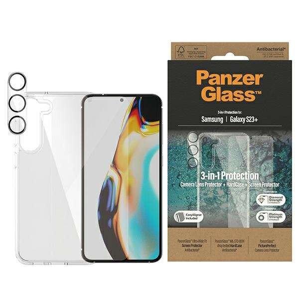 PanzerGlass Bundle 3 az 1-ben Sam Samsung Galaxy S23+ S916 Hardcase +
Képernyővédő + Kamera objektív 0434+7316 tok