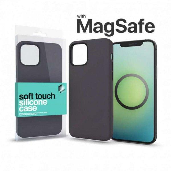 MagSafe rögzítésű Soft Touch Szilikon tok Iphone 13 készülékhez -
éjfekete
