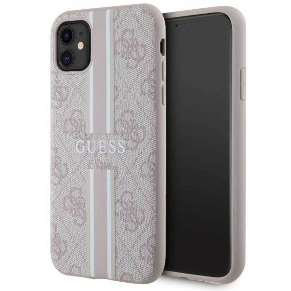 Guess GUHMN61P4RPSP iPhone 11 / Xr rózsaszín/rózsaszín kemény tok 4G
nyomtatott csíkos MagSafe
