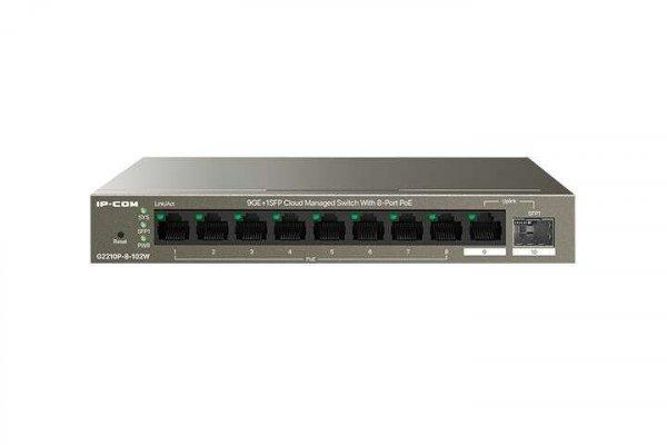 IP-COM G2210P-8-102W 9GE+1SFP Cloud Menedzselhető Switch w/ 8-Port PoE
G2210P-8-102W