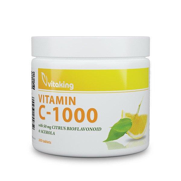 Vitaking C-1000mg bioflavonoiddal acerolával és csipkebogyóval 200 tabletta