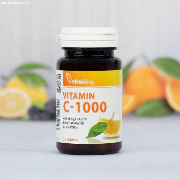Vitaking C-1000mg bioflavonoiddal acerolával és csipkebogyóval 30 tabletta