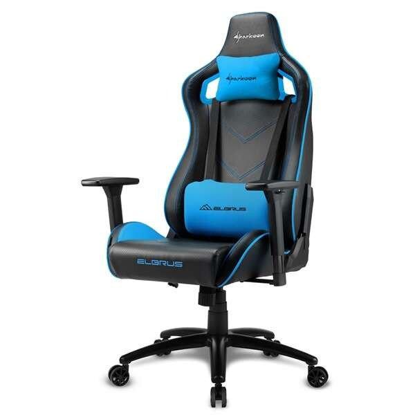 Sharkoon Gamer szék - Elbrus 2 Black/Blue (állítható magasság; állítható
kartámasz; műbőr; acél talp; 150kg-ig)