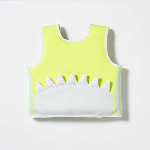 Sunnylife Úszómellény Neon sárga cápás - 35 x 37 cm