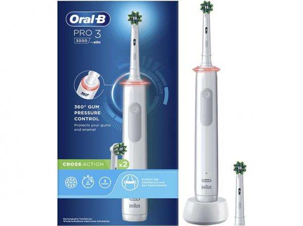Oral-B Pro 3 3000 CrossAction Elektromos fogkefe 2 pótfejjel - Fehér