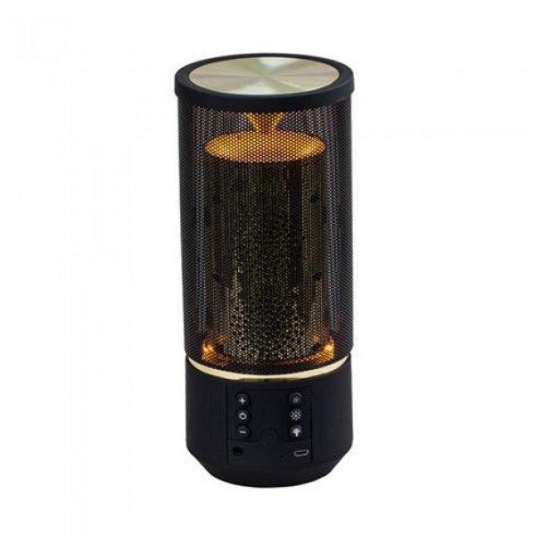 Bluetooth hangszóró Cage, akkus USB asztali lámpa (2x3W) fekete