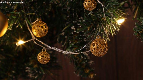 Karácsonyi LED fényfüzér dekoráció, mini gömb, elemes, 6+18h, 10LED,
3000K, 2xAA