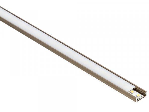 Barna - Alumínium U profil LED szalagos világításhoz 16x6 mm (Félig
átlátszó búrával)