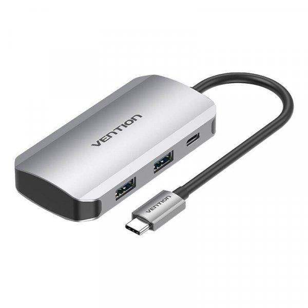 Hub Vention 5 az 1-ben USB-A 3.0x4, USB-C PD 100 W