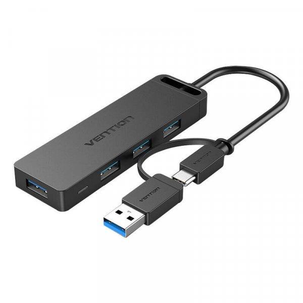 USB 3.0 hub 4 porttal, USB-C és USB 3.0 2 az 1-ben interfésszel és
tápegység szellőzővel (CHTBB 0,15 m)