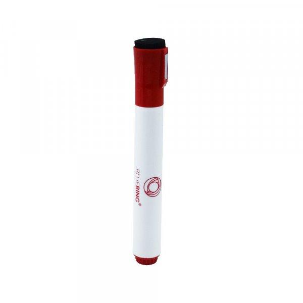 Táblamarker 3mm, mágneses, táblatörlővel multifunkciós Bluering® piros