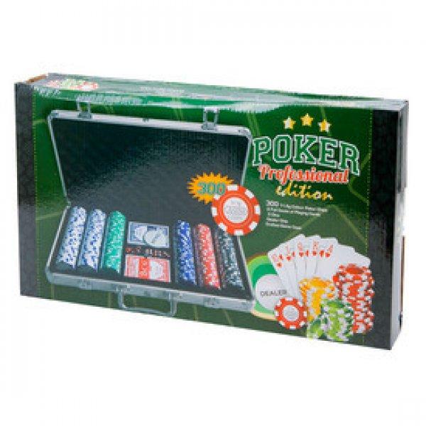 Alu bőröndös póker készlet 300 darab zsetonnal