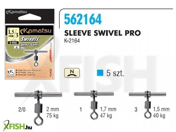 Kamatsu Sleeve Swivel Pro T-Forgó 2 mm 2/0-ás 75 kg 5 db/csomag