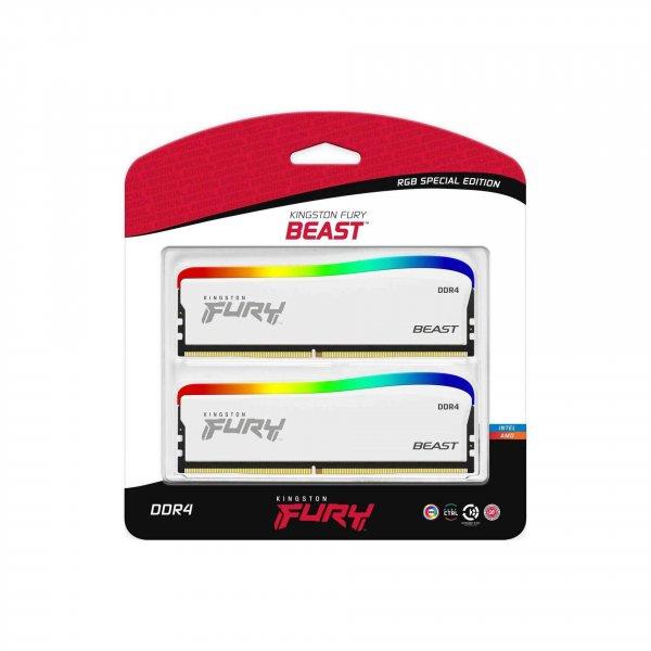Kingston 16GB / 3200 Fury Beast RGB White Special Edition DDR4 RAM KIT (2x8GB)