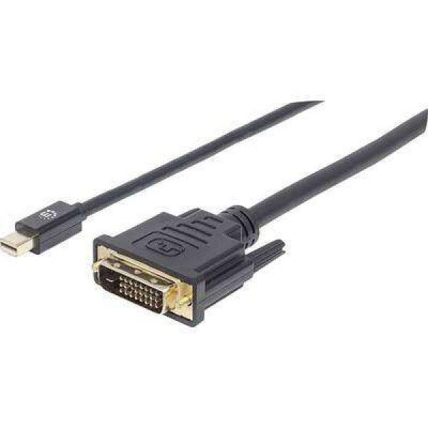 Manhattan Mini DisplayPort / DVI Csatlakozókábel [1x Mini DisplayPort dugó -
1x DVI dugó, 24+1 pólusú] 1.80 m Fekete