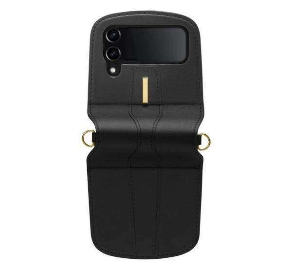 Samsung Galaxy Z Flip4 (SM-F721), Spigen Lienar mobiltok, PU hátlap,
vállpánt, Fekete