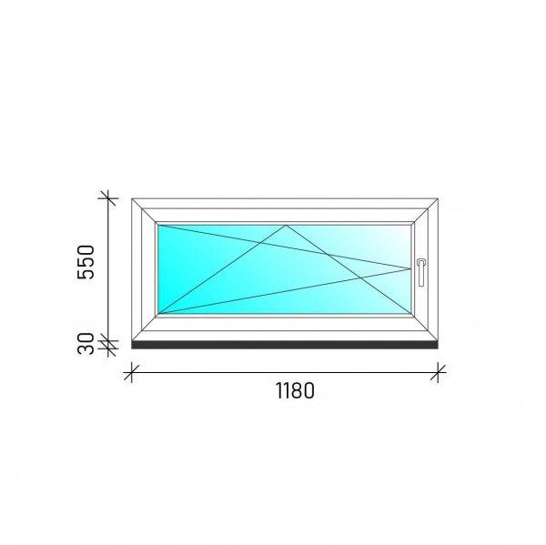 120×60 Bukó-nyíló műanyag ablak