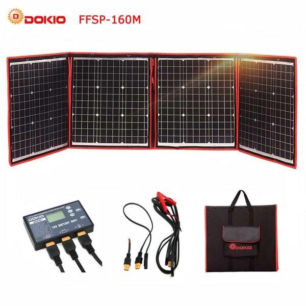 DokioSolar hordozható naperőmű monokristályos napelem tábla 160W
univerzális használatra