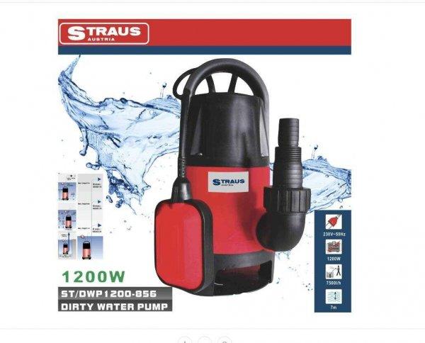 Straus Boxer Nagy teljesítményű búvárszivattyú 7500l/h szennyvíz
szivattyú, búvárszivattyú 1200 W, 7500 l/h kapacitással - ST/DWP1200-856
var-7100 -