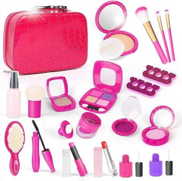 Sminkkészlet lányoknak, táska 22 kozmetikai kiegészítővel, folyadékok és
vegyszerek nélkül, rózsaszín