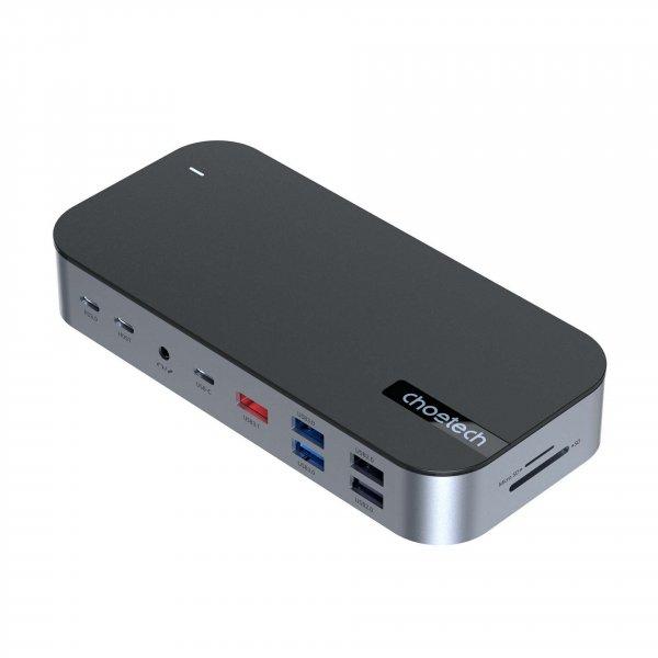 HUB Choetch M52 USB-C - USB-C PD/USB-C/USB-A/HDMI/VGA/DP/SD/TF/RJ45/AUX -
széles
