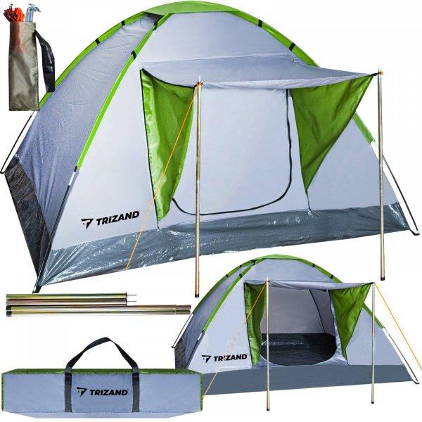 4 személyes tágas, vízálló kemping turista sátor - előtetővel,
szúnyoghálóval és szellőzőrendszerrel (BB-10120)
