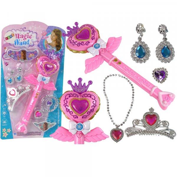 Tündérhercegnő kiegészítő szett kislányoknak - világító-zenélő
varázspálcával, kivetítő funkcióval és királylányos ékszerekkel -
rózsaszín (BBLPJ)