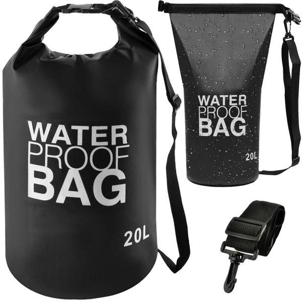 PVC anyagból készült praktikus vízálló táska állítható pánttal -
kiránduláshoz, strandoláshoz - 20 L (BB-6900)